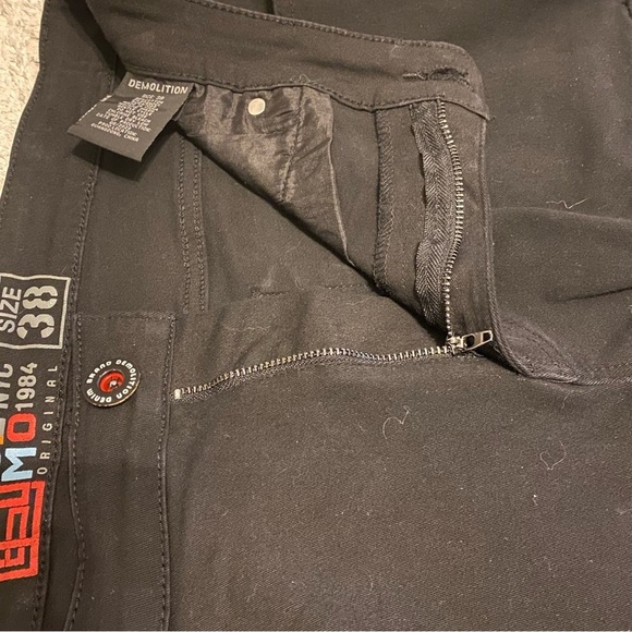 Demolition Jeans‎ Mens 38x39 Vintage Black Denim Straight Leg Jeans Pockets - Picture 7 of 11